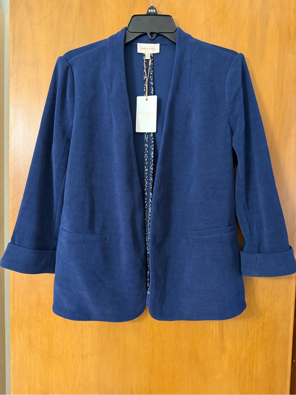 Skies Are Blue Navy Open-Front Blazer Jacket